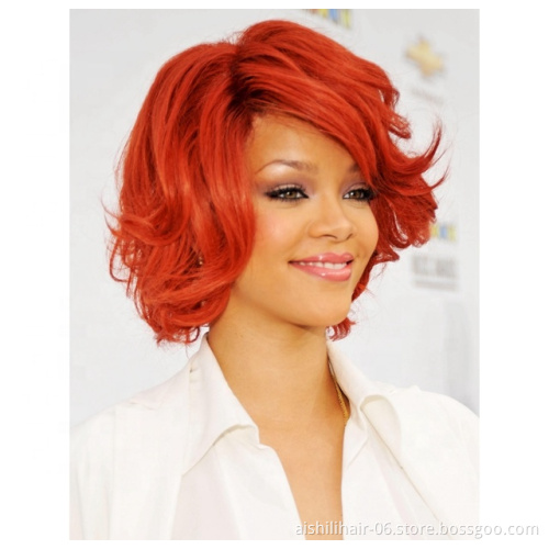 A large number of wholesale synthetic wigs short natural straight wave red hair for Cosplay Wigs and Party Wigs